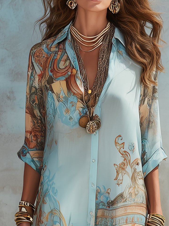 Nora - Printed Chiffon Midi Dress