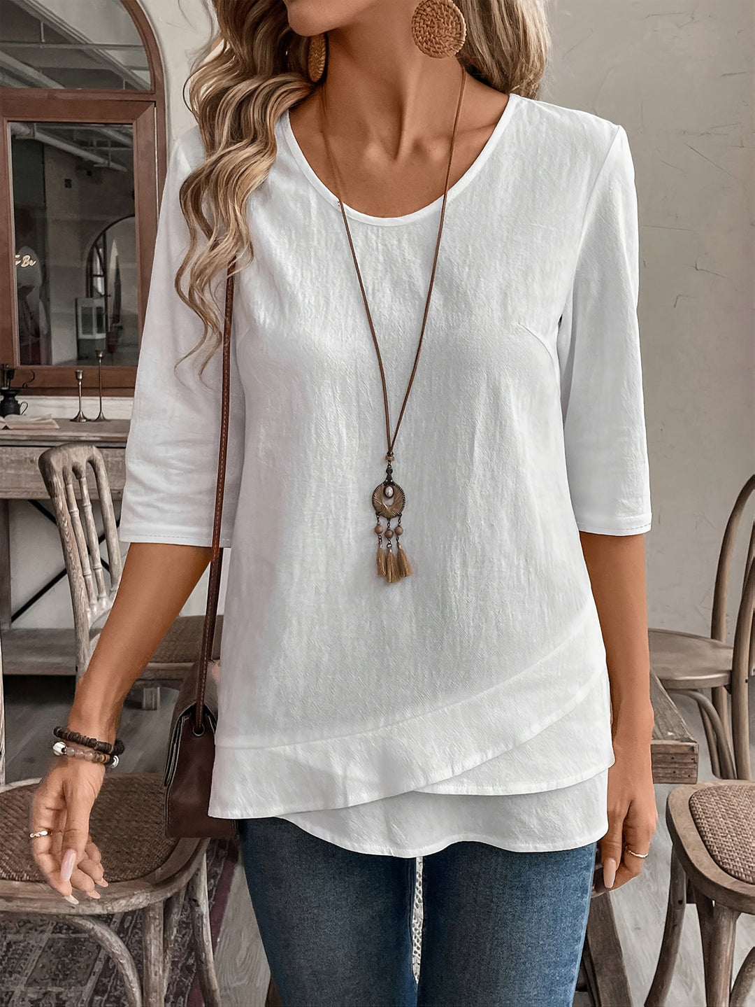 Aoife - V-Neck Petal Sleeve Top