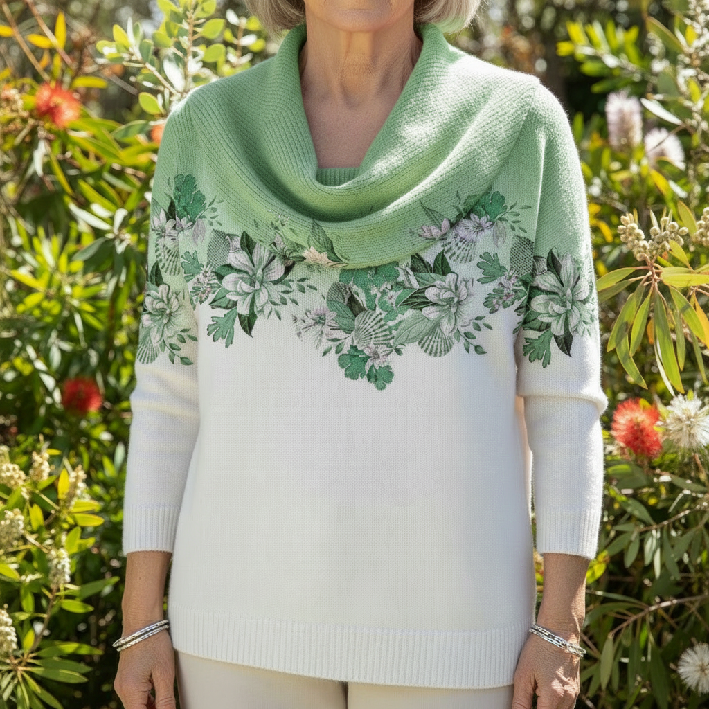 Floral Collared Knit Jumper