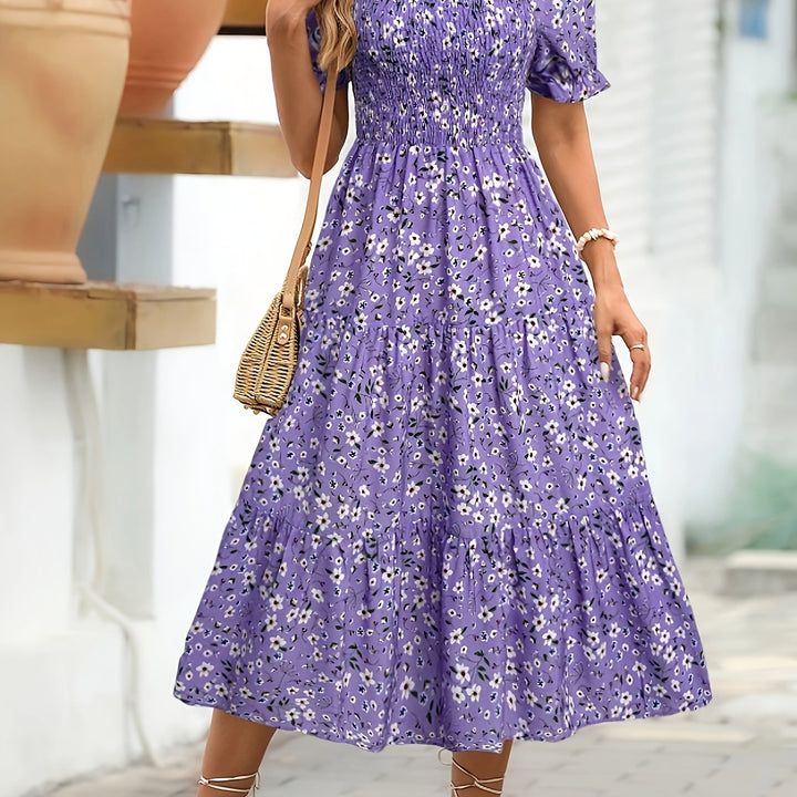 Niamh - Floral Square  A-Line Gown