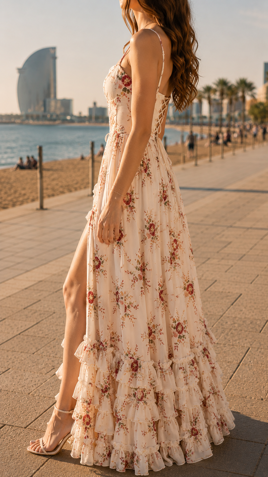 Sophia - Floral Pleated Maxi Dress