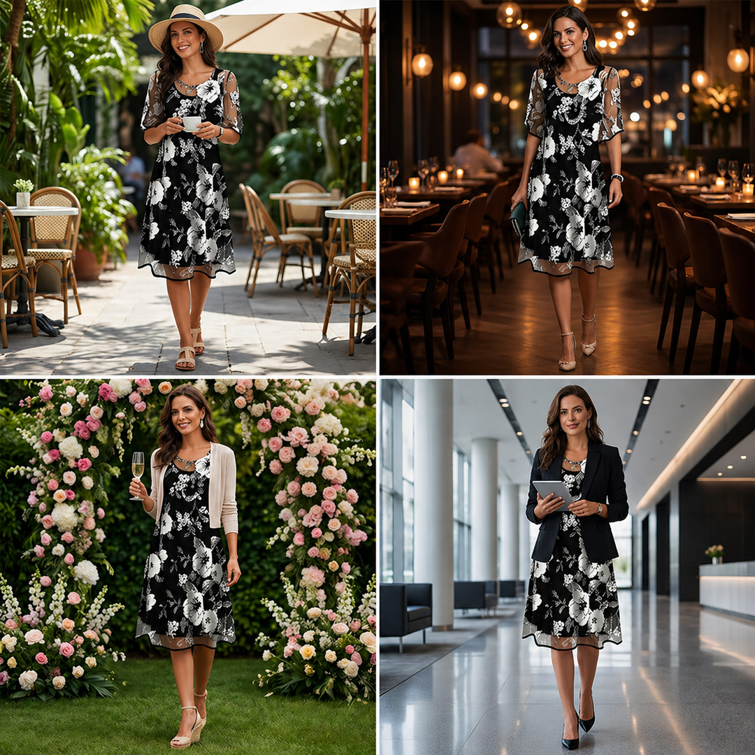 Lisa - Chiffon Midi Dress