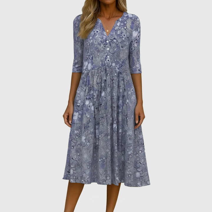 Paisley & Pocket Midi Dress