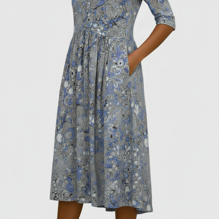 Paisley & Pocket Midi Dress