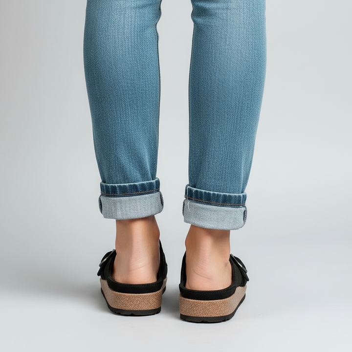 Solène Suede Buckle Clog