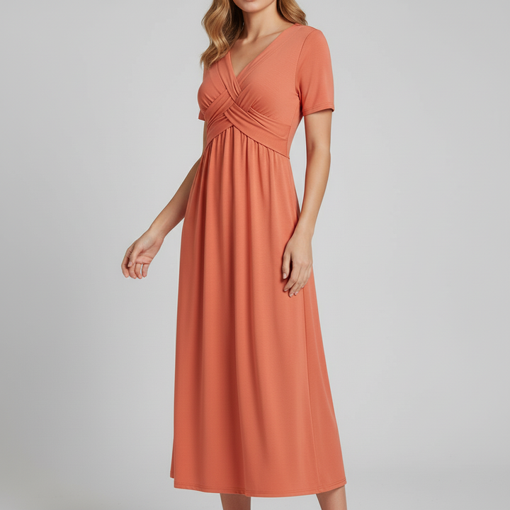 Elara Crossover Midi Dress