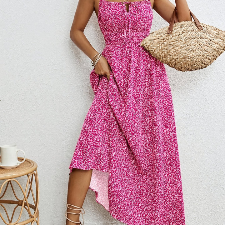 Maeve - Botanical Print Ruffle Spaghetti Strap Dress