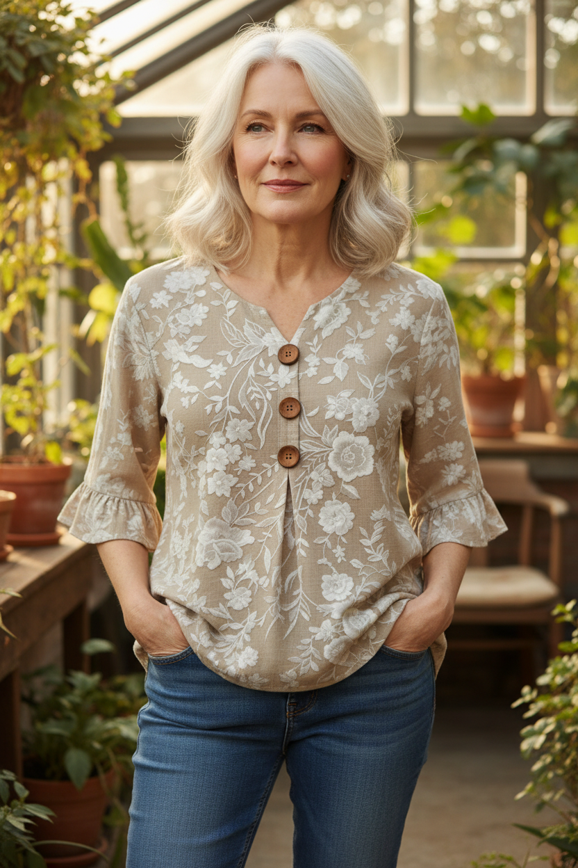 Emma - Chiffon Button-Up Blouse