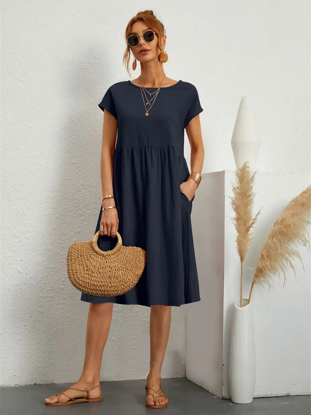 Maeve - Linen Swing Midi Dress