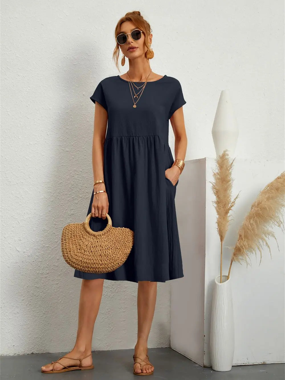 Maeve - Linen Swing Midi Dress