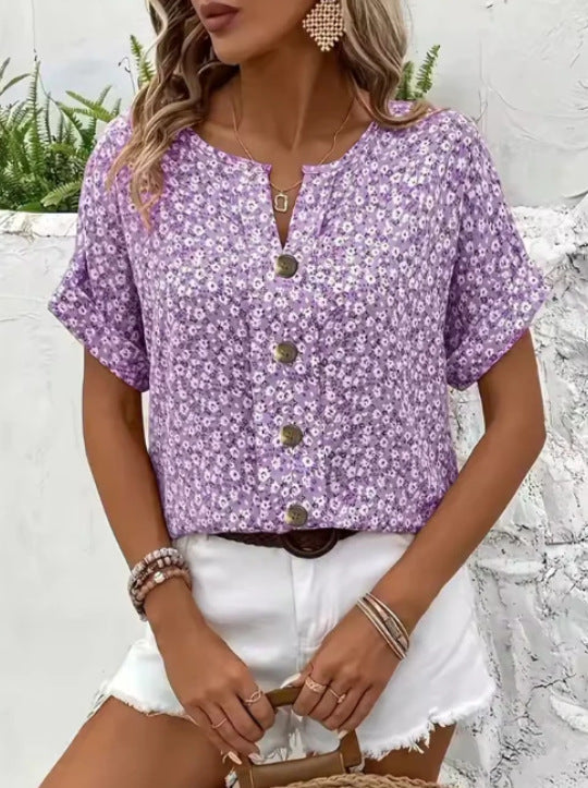 Bridget - Floral Drop Shoulder Top