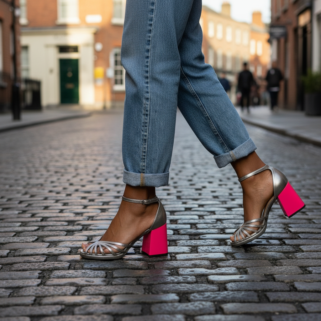 Margot - Block Heel Fur-Lined Sandals