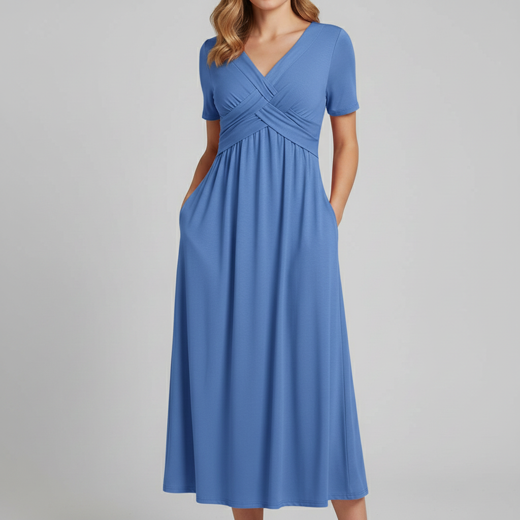 Elara Crossover Midi Dress