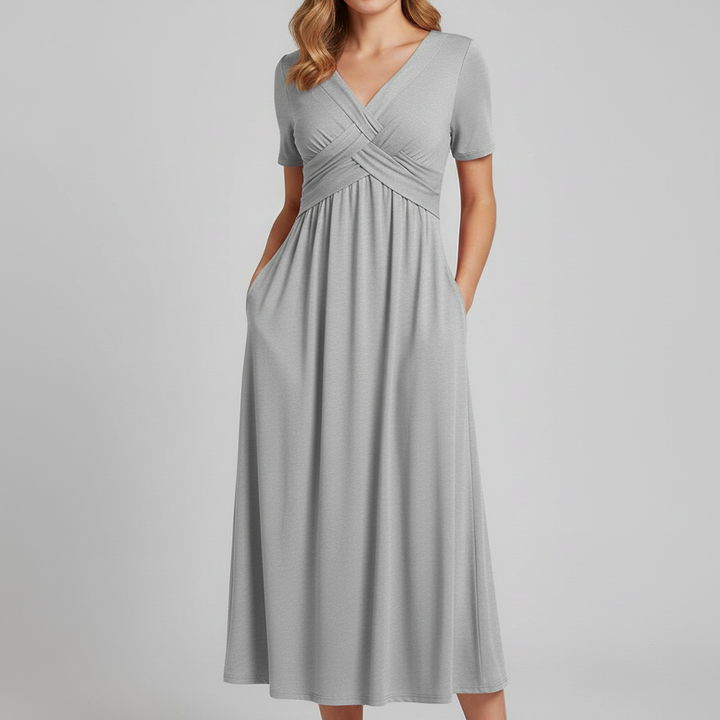 Elara Crossover Midi Dress